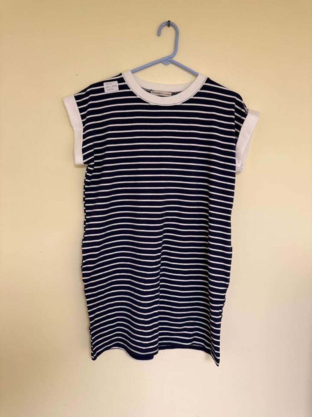 Zenana Women’s Size Small navy white dress (as1b2)